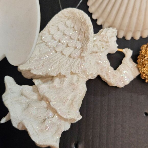 Set Of 7 Angel & Shell-Themed Christmas Ornaments Glass & Resin - Picture 4 of 8